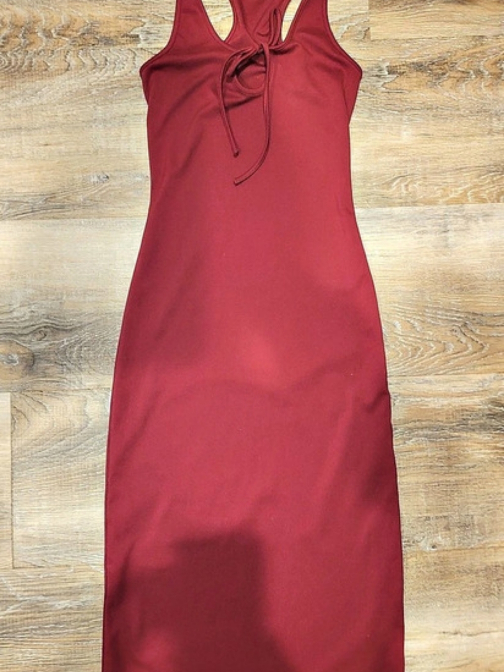 wild fable ButterBliss Keyhole Racer Back Midi Bodycon Dress Red XXS